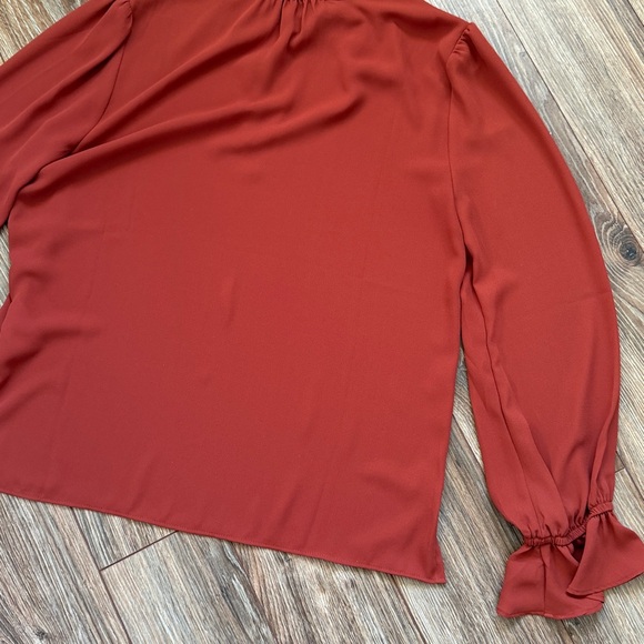 J. Crew Rust Ruffled Blouse - Picture 11 of 13
